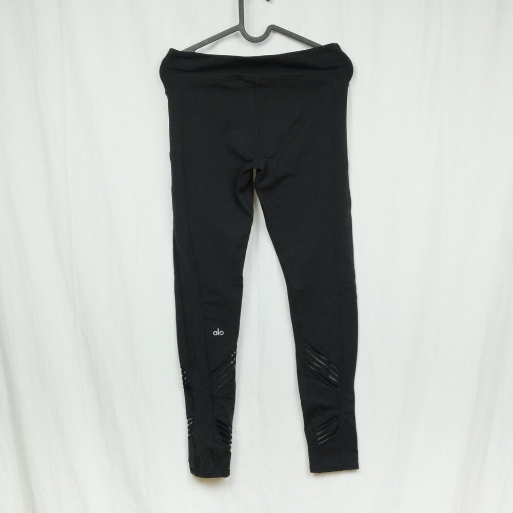 Alo Yoga Womens Leggings Black Mesh Panels Ventilated Stretch size S $135 - Picture 4 of 7